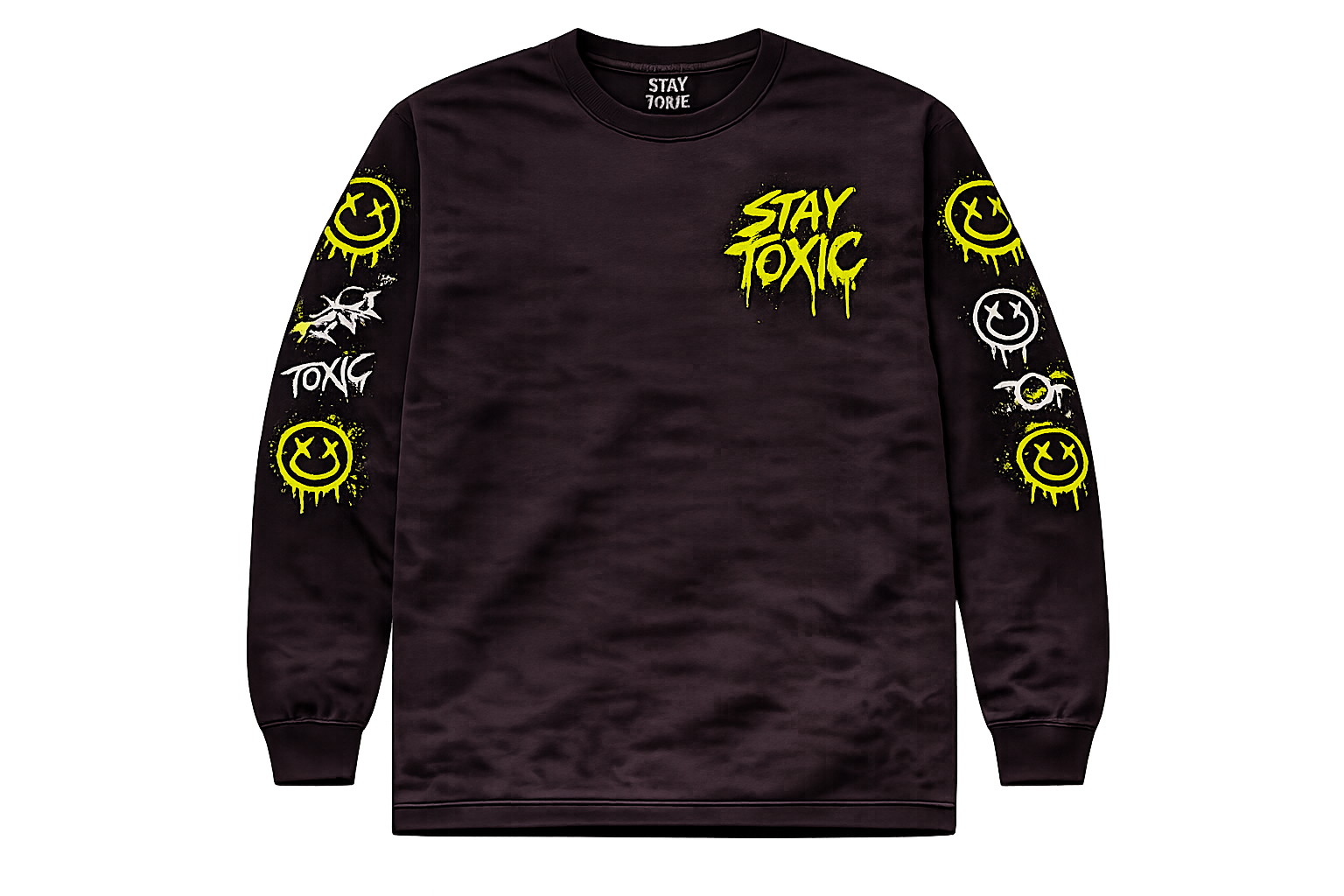Stay Toxic black long-sleeve tee